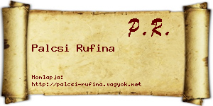 Palcsi Rufina névjegykártya